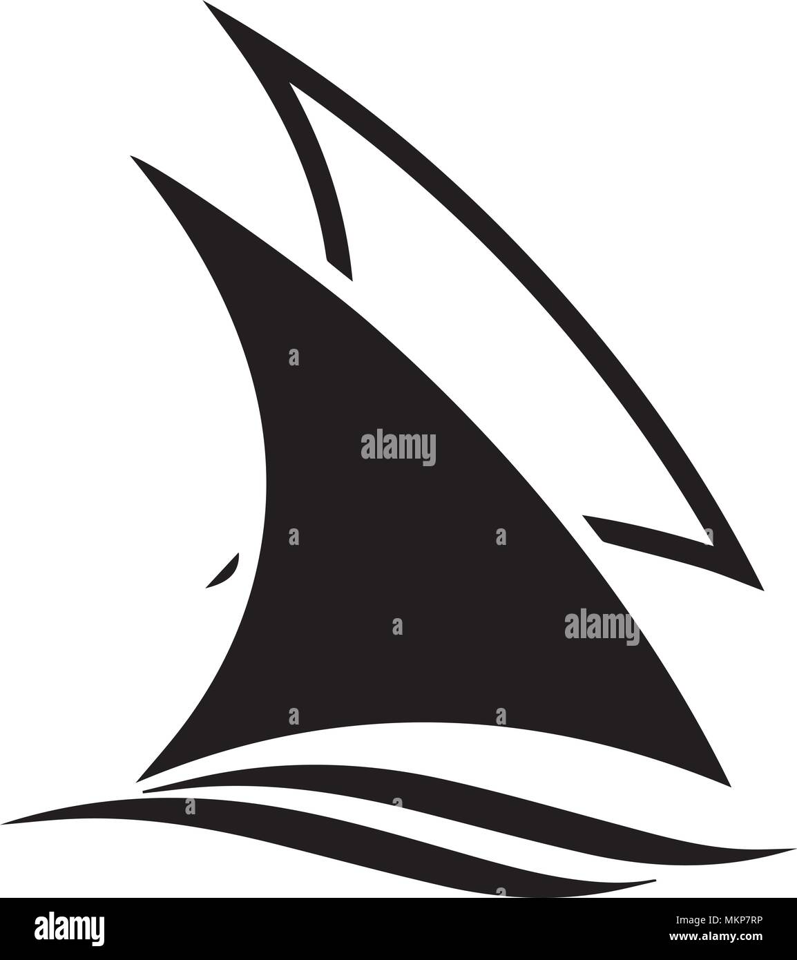 Sail Boats Vector Icon Logo Stock Vector