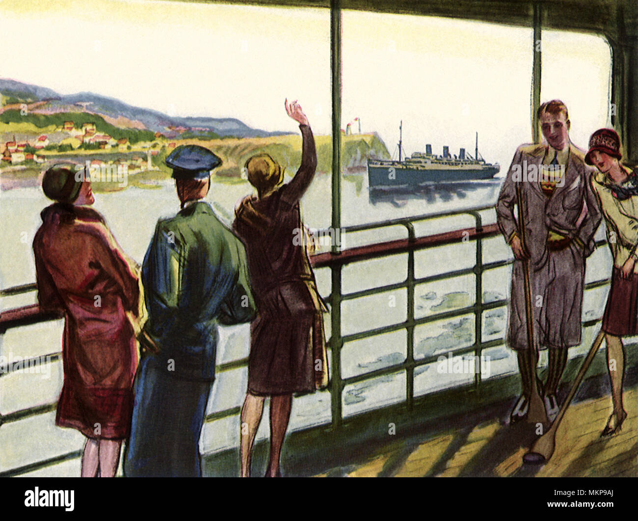 Passengers onboard a Luxury Liner Stock Photo