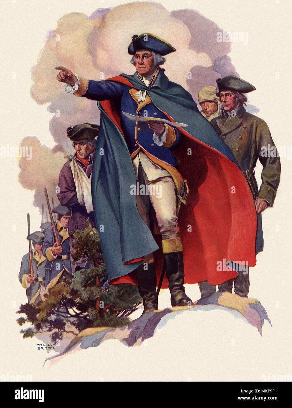 George Washington leading his Troops Stock Photo