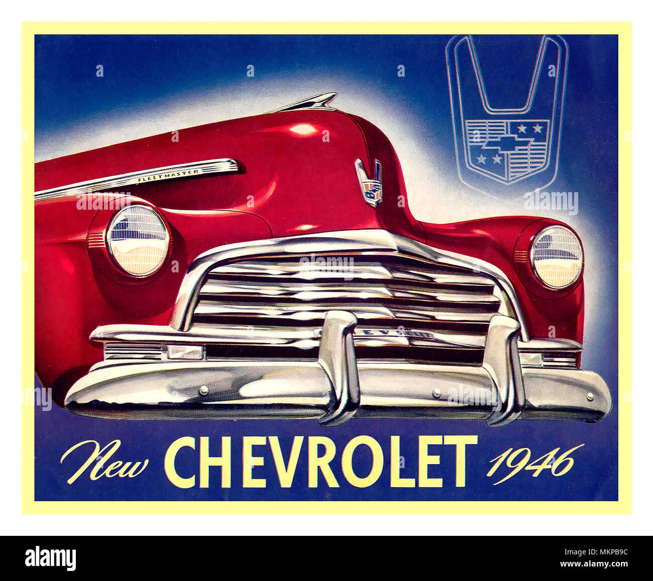 1946 Chevrolet Fleetline Fleetmaster Stylemaster Color Sales Brochure Post War Americana Automobile styling Stock Photo