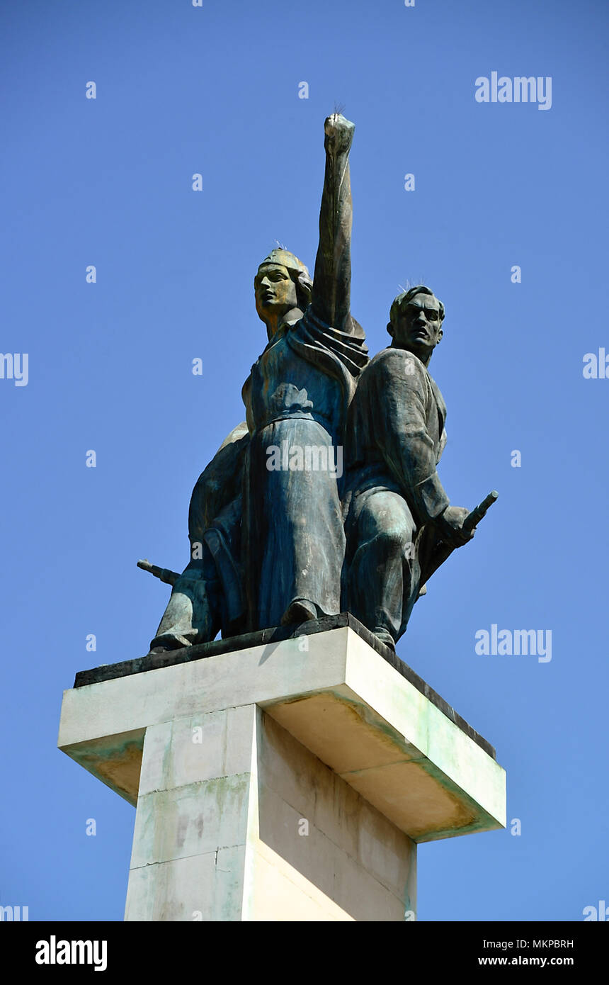 Rijeka, Croatia. the liberation monument of Rijeka from the Nazi fascism at the end of the Second World War. Stock Photo