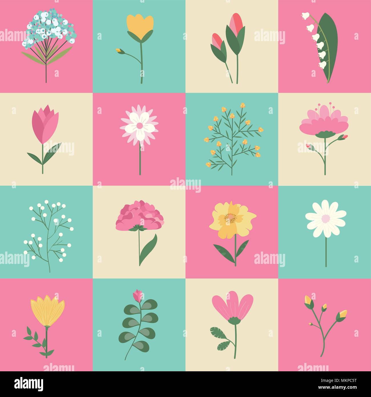 Red flowers garden plant detail Stock Vector Images - Alamy