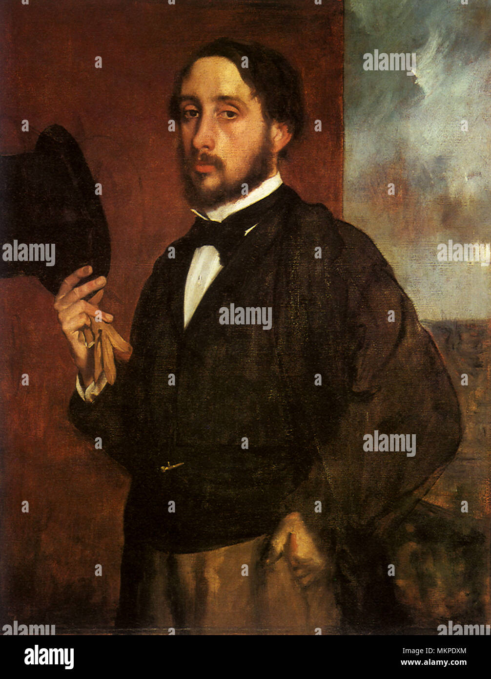 Self-portrait of Edgar Degas Stock Photo