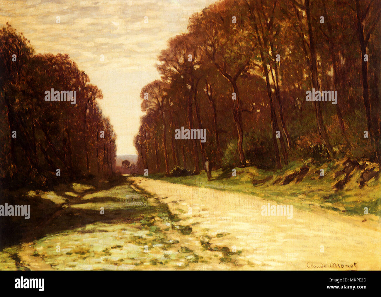 クロード・モネ、Road in the Forest of Fontainebl Road in the Forest of Fontainebleau Stock Photo - Alamy
