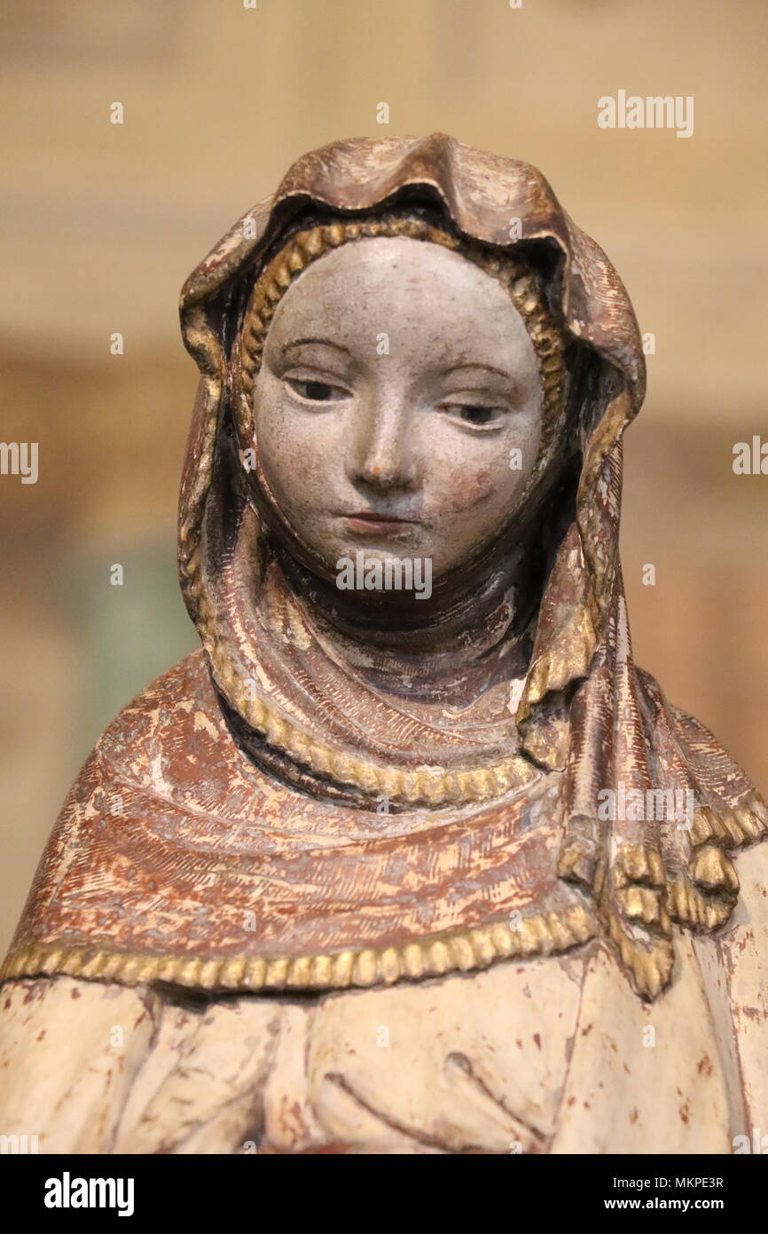 Wooden sculpture of Saint Elizabeth. Vienna, c. 1380/1390 Stock Photo