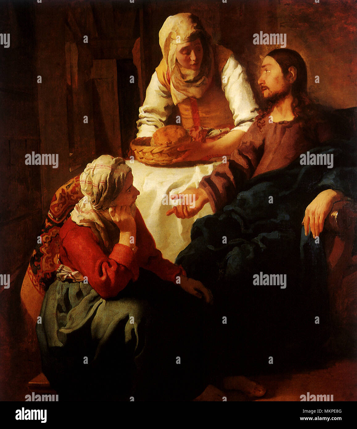 Christ in the House of Mary and Martha Stock Photo