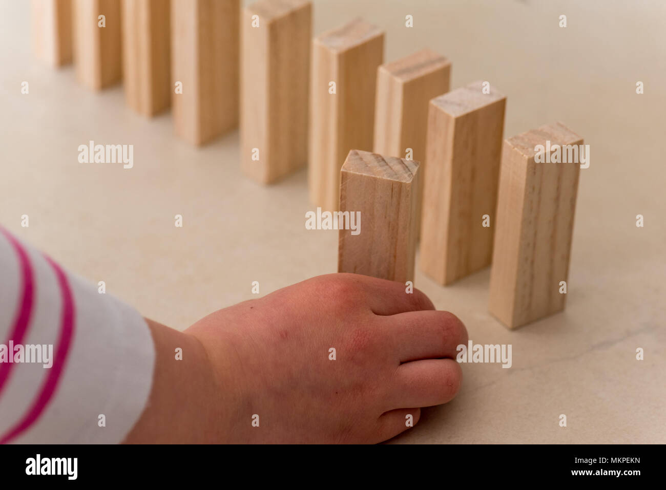 Wood blocks stack game using as background education concept Stock ...