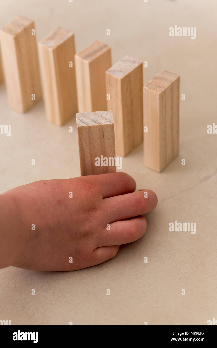 Wood blocks stack game using as background education concept Stock ...
