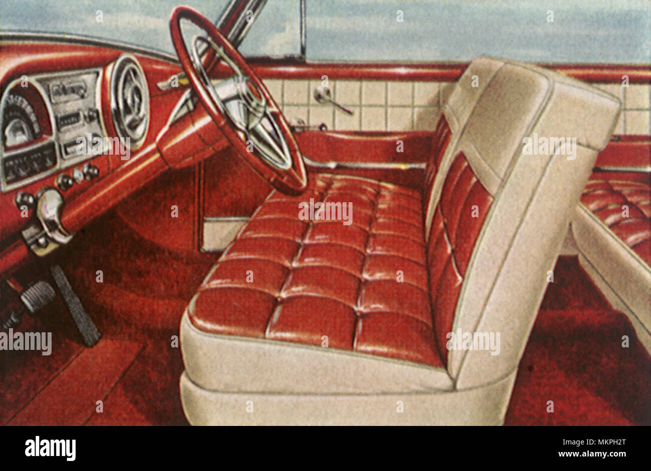 1954 Pontiac Custom Catalina Interior Stock Photo