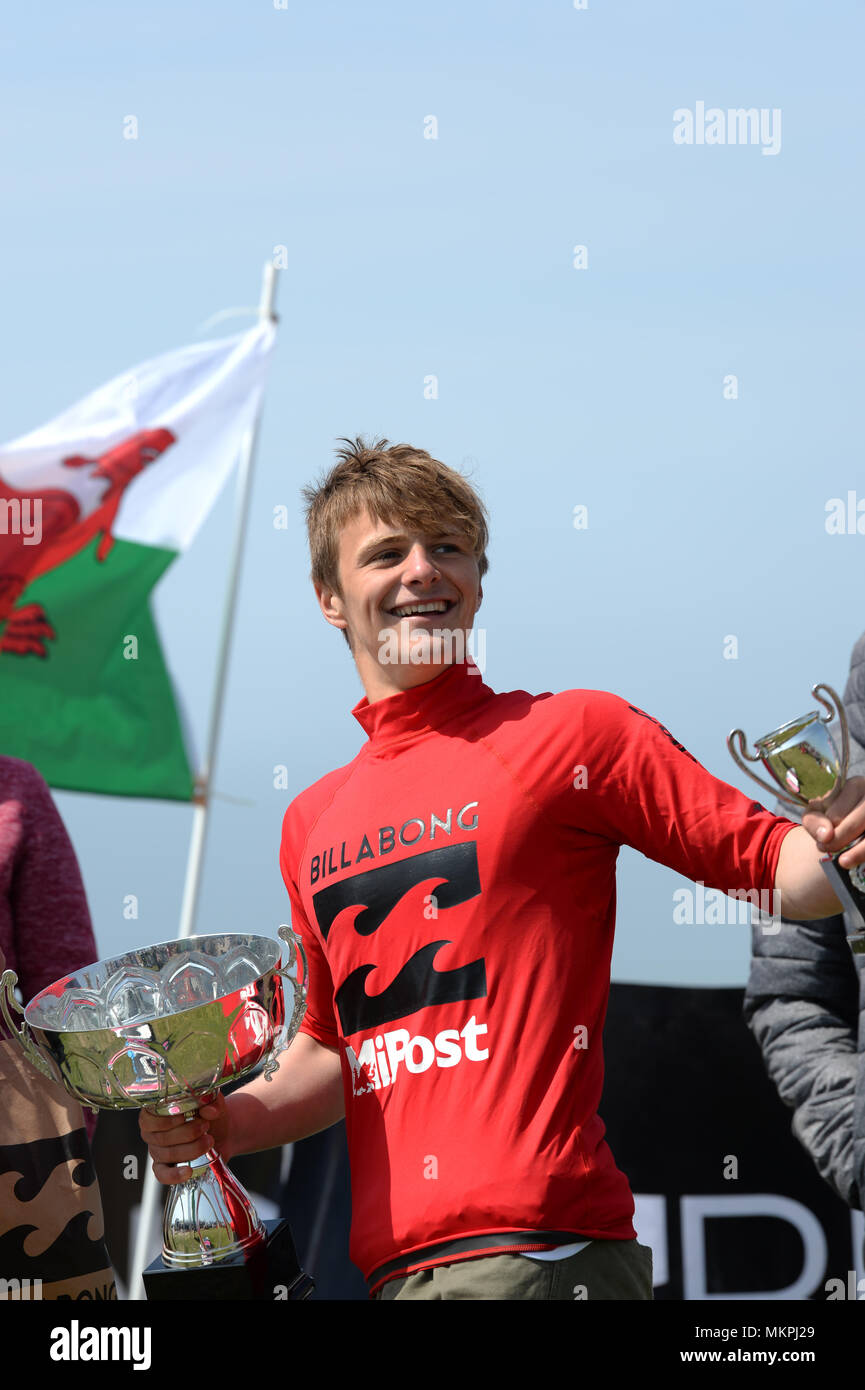 Welsh National surfing championships 2018 Freshwater West, Pembroke Stock Photo
