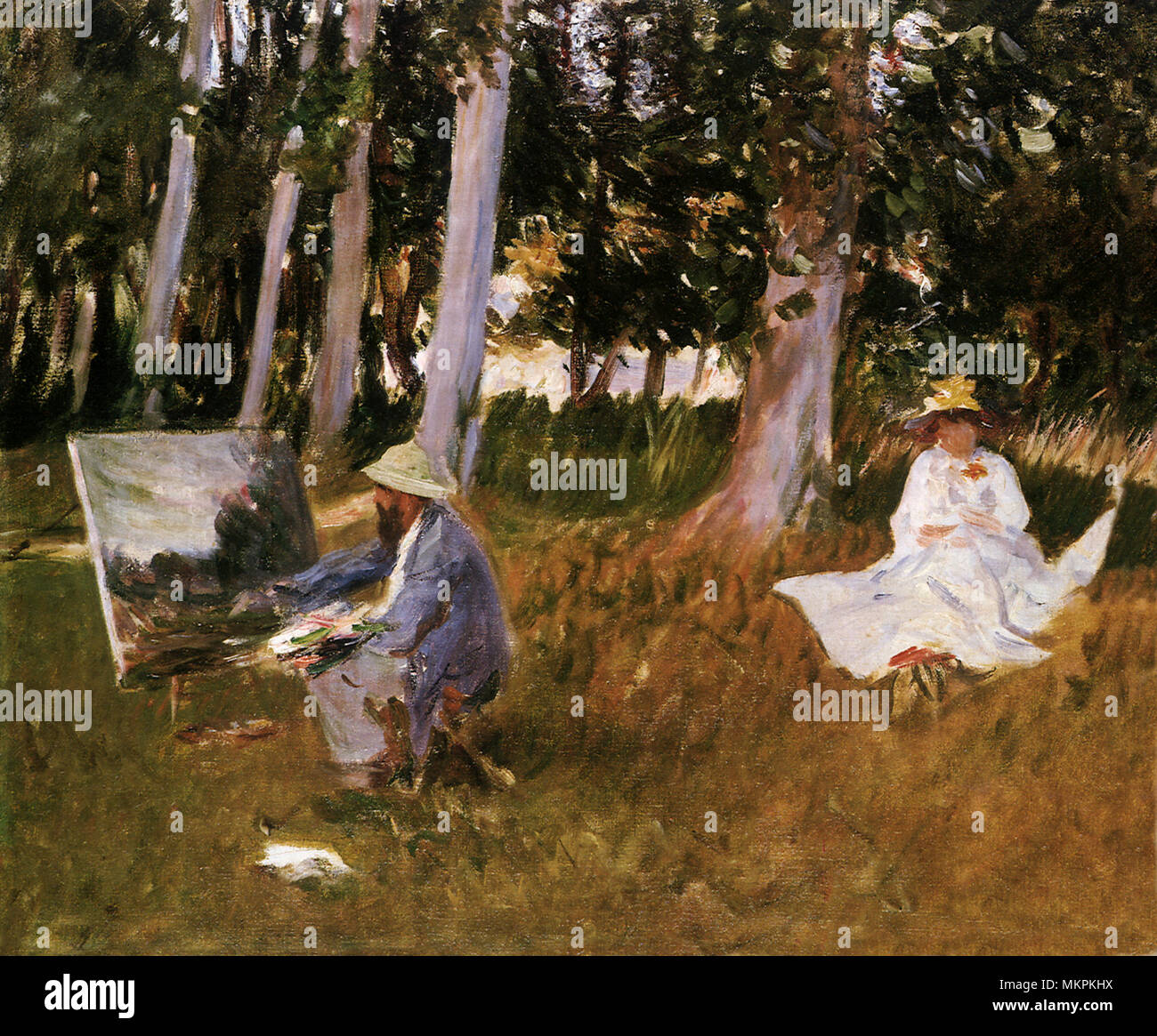 Claude Monet Painting at the Edge of a Wood Stock Photo
