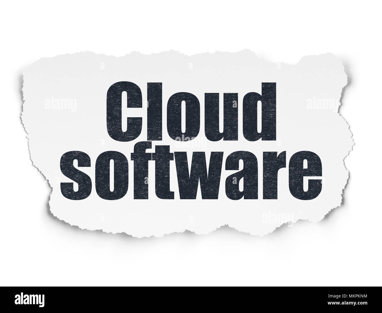 Cloud technology concept: Painted black text Cloud Software on Torn Paper background with  Tag Cloud Stock Photo