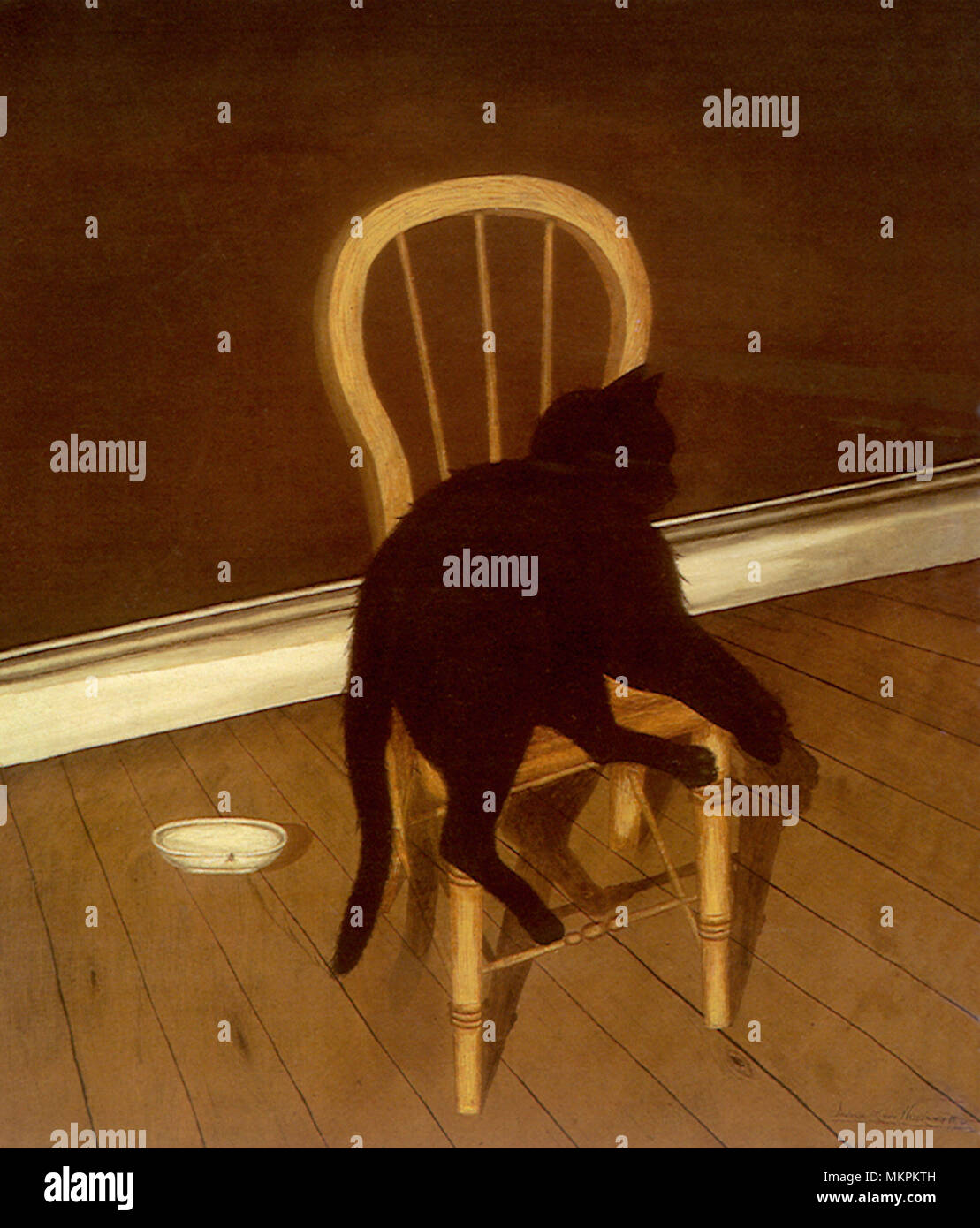 Black Cat Lying on a Chair Stock Photo - Alamy