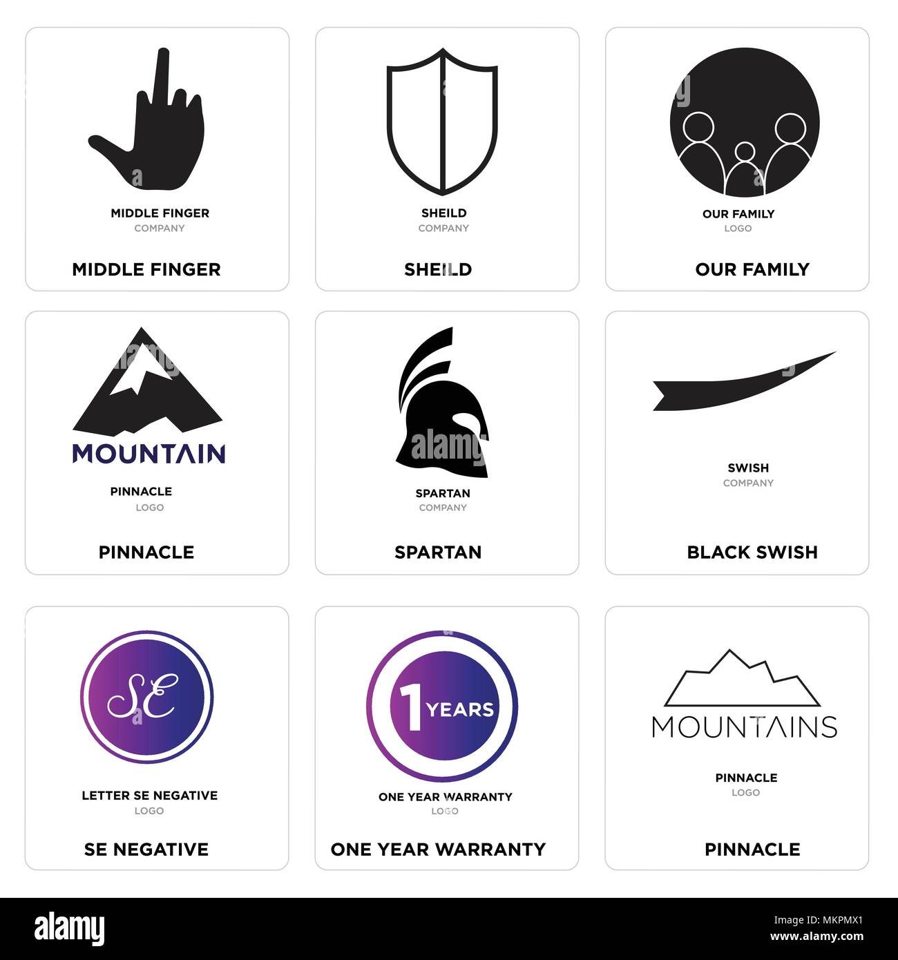 Pinnacle Family Logo Set Of 9 Simple Editable Icons Such As Our