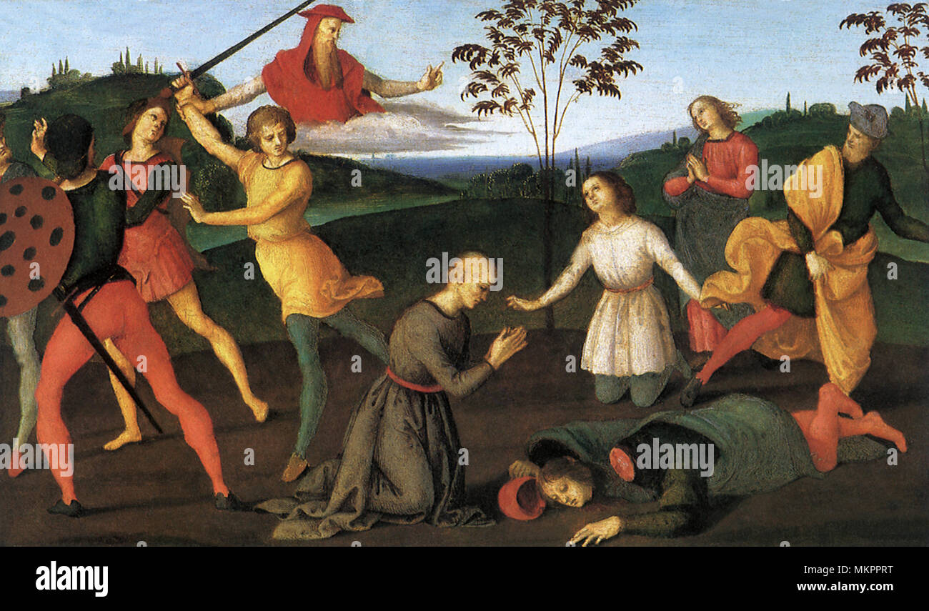 St. Jerome punishing the Heretic Sabinianus Stock Photo
