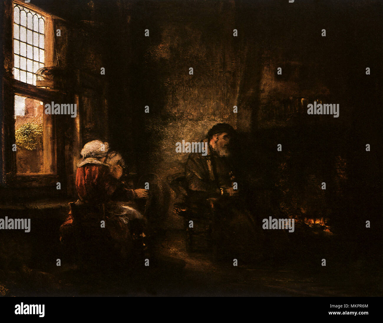 Tobit and Anna awaiting the Return of their Son Stock Photo Alamy