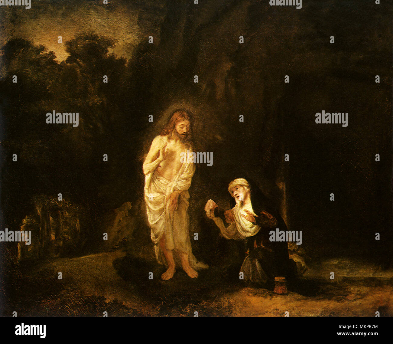 The Resurrected Lord Appears to Mary Magdalene Stock Photo