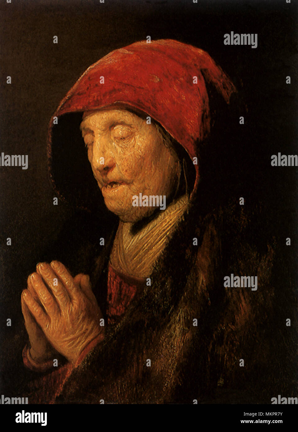 Rembrandt's Mother as the Prophetess Hannah Praying Stock Photo