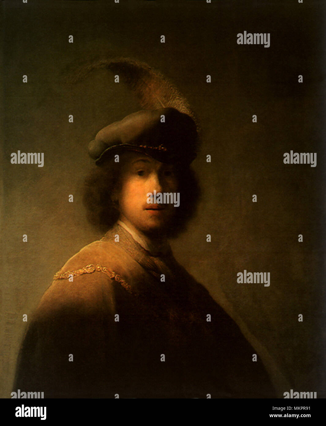 Self-portrait of Rembrandt Stock Photo