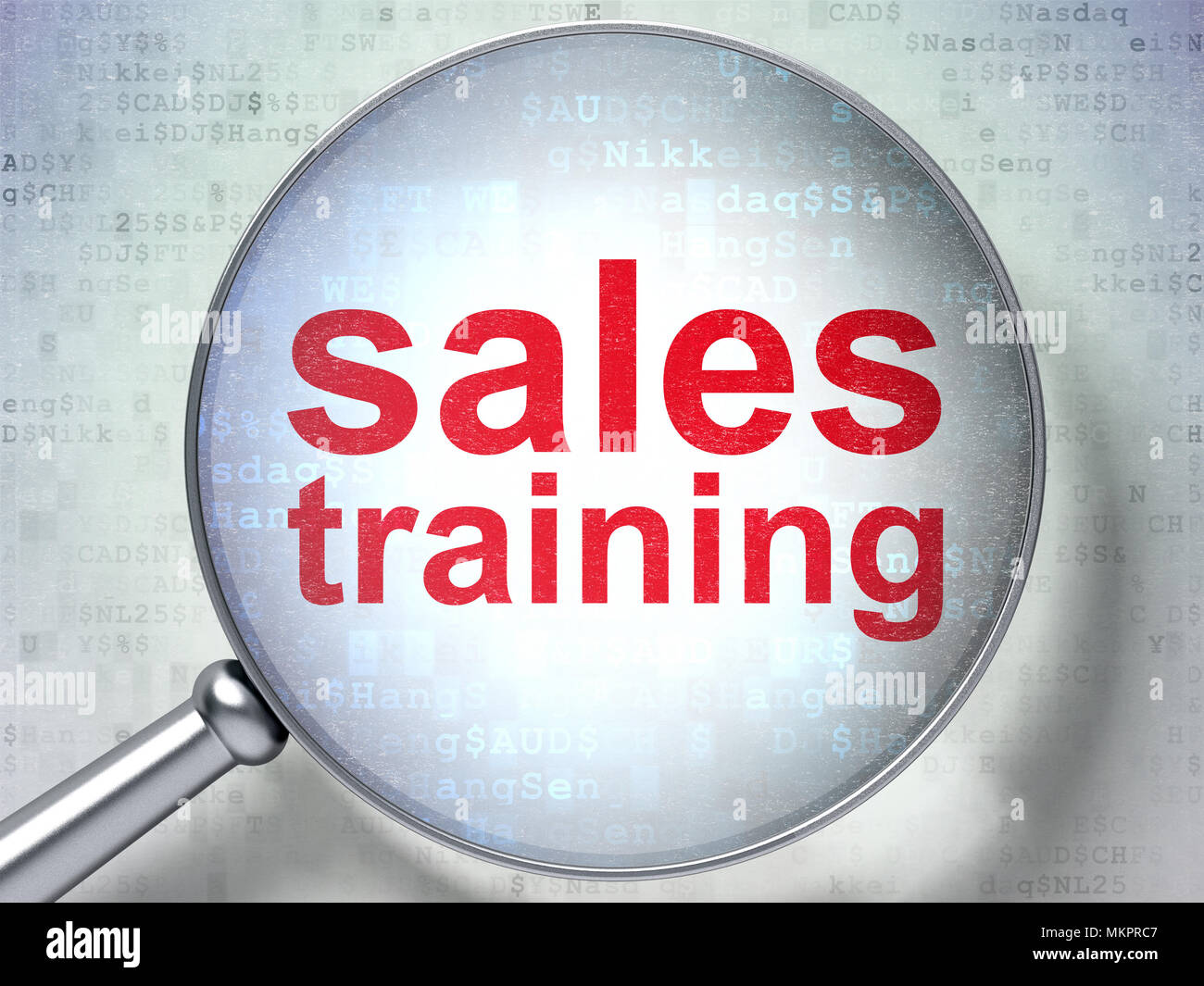 Abstract Training Sales Advertising concept: Sales Training with optical glass Stock Photo - Alamy