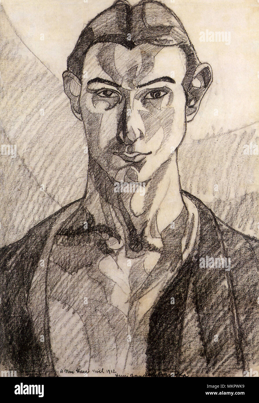 Self-portrait of Henri Gaudier-Brzeska Stock Photo