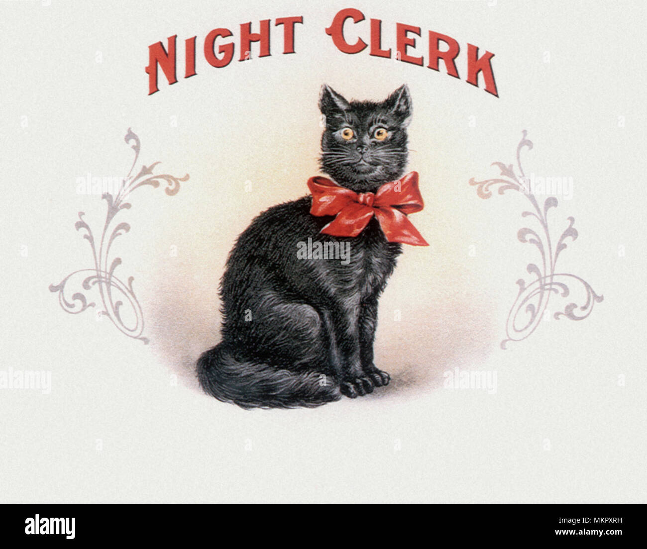 Night Clerk Cigar Label Stock Photo