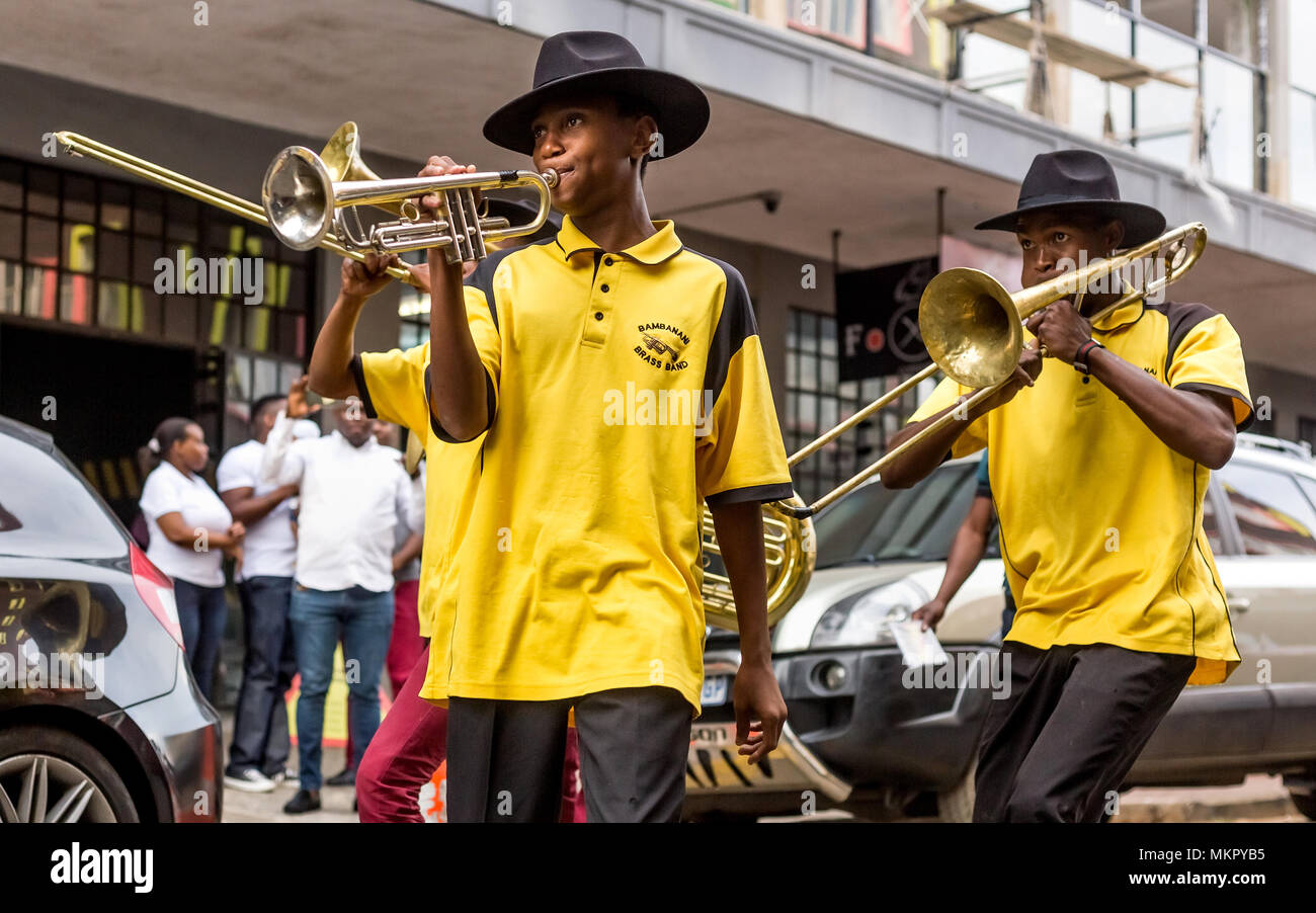 Johannesburg, South Africa, April 292018 Buskers playing on the