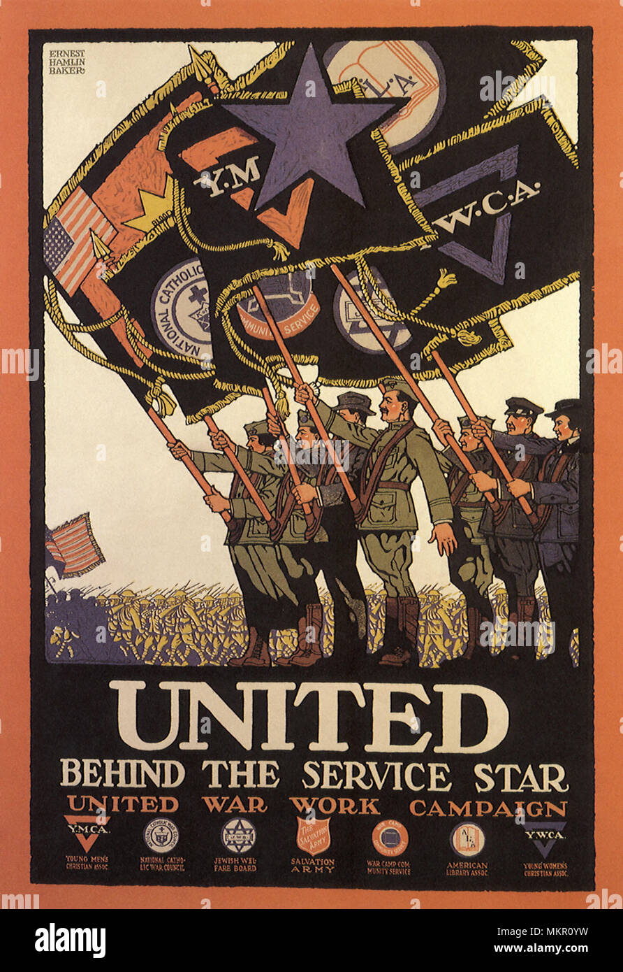 United Behind the Service Star Stock Photo