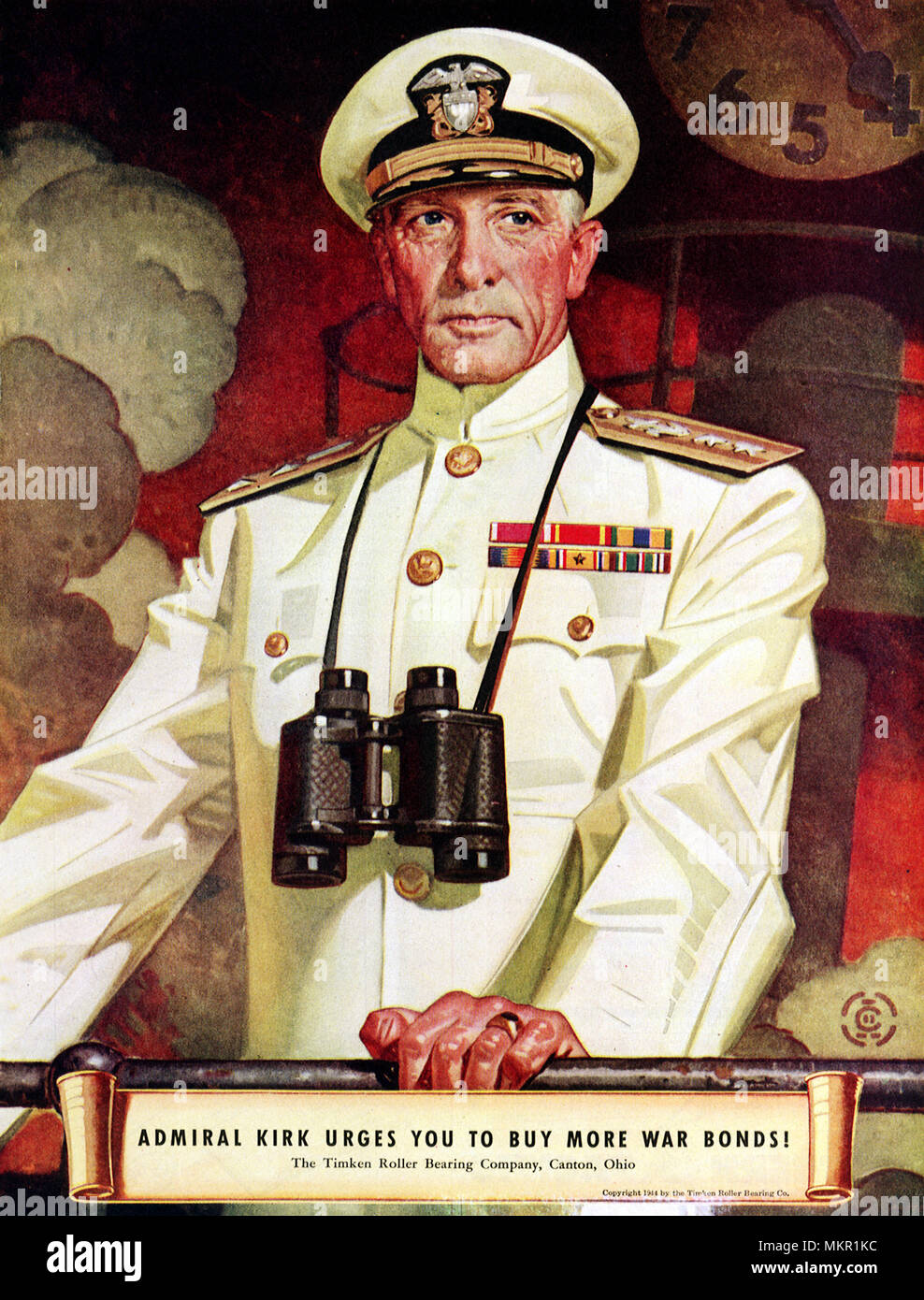 Admiral Kirk Portrait in War Bonds Campaign Stock Photo