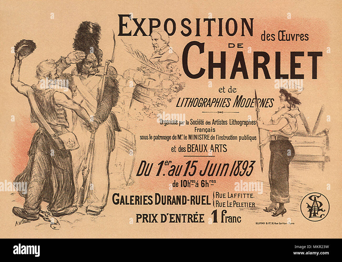 Art Exibition Poster for Nicolas-Toussaint Stock Photo