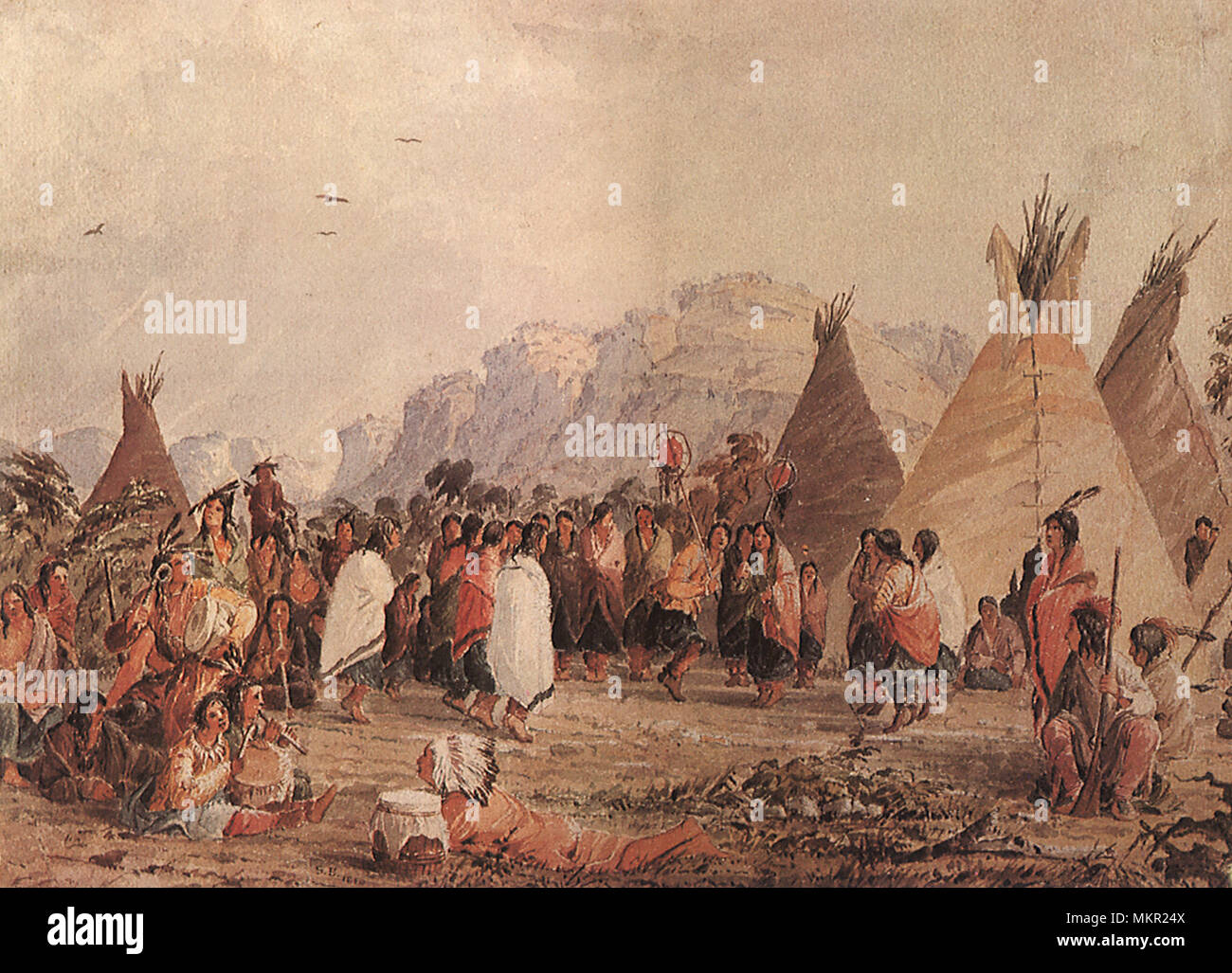 Indians Performing Scalp Dance Stock Photo - Alamy