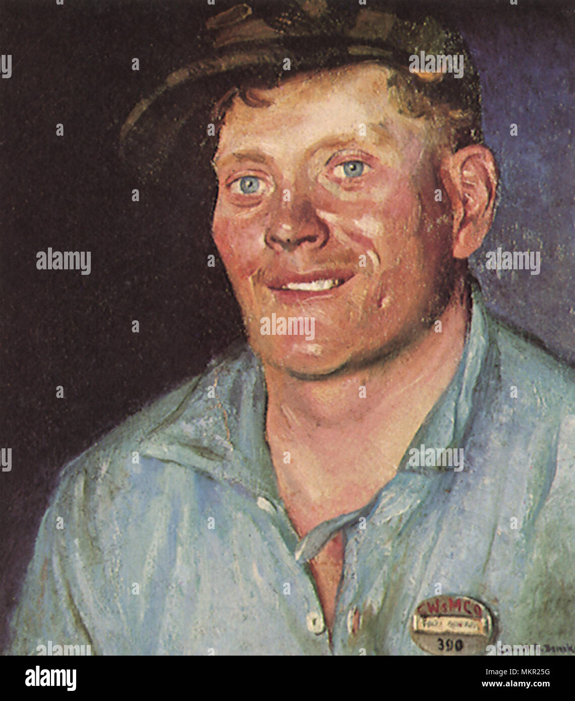 Portrait of Hungarian Immigrant Steel Worker Stock Photo