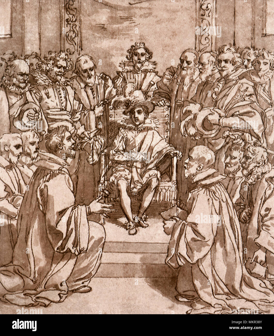 Magistrates Paying Homage to the Young Louis XIII 1605 Stock Photo