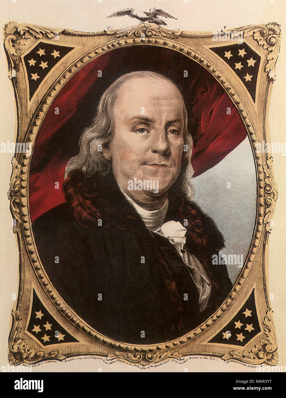 Benjamin Franklin, the Statesman and Philosopher 1847 Stock Photo