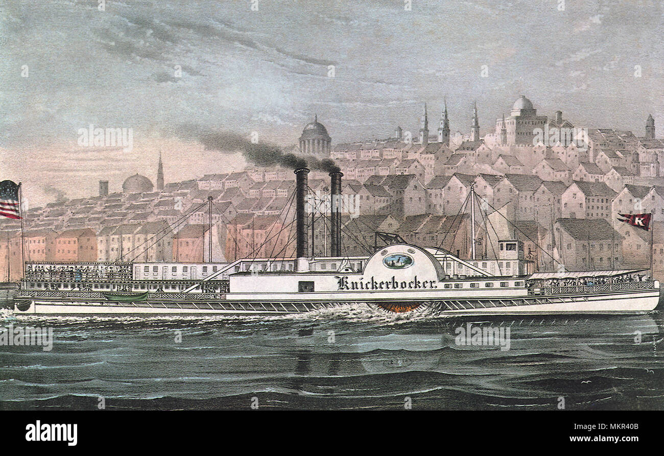Steam-Boat 'Knickerbocker' Stock Photo