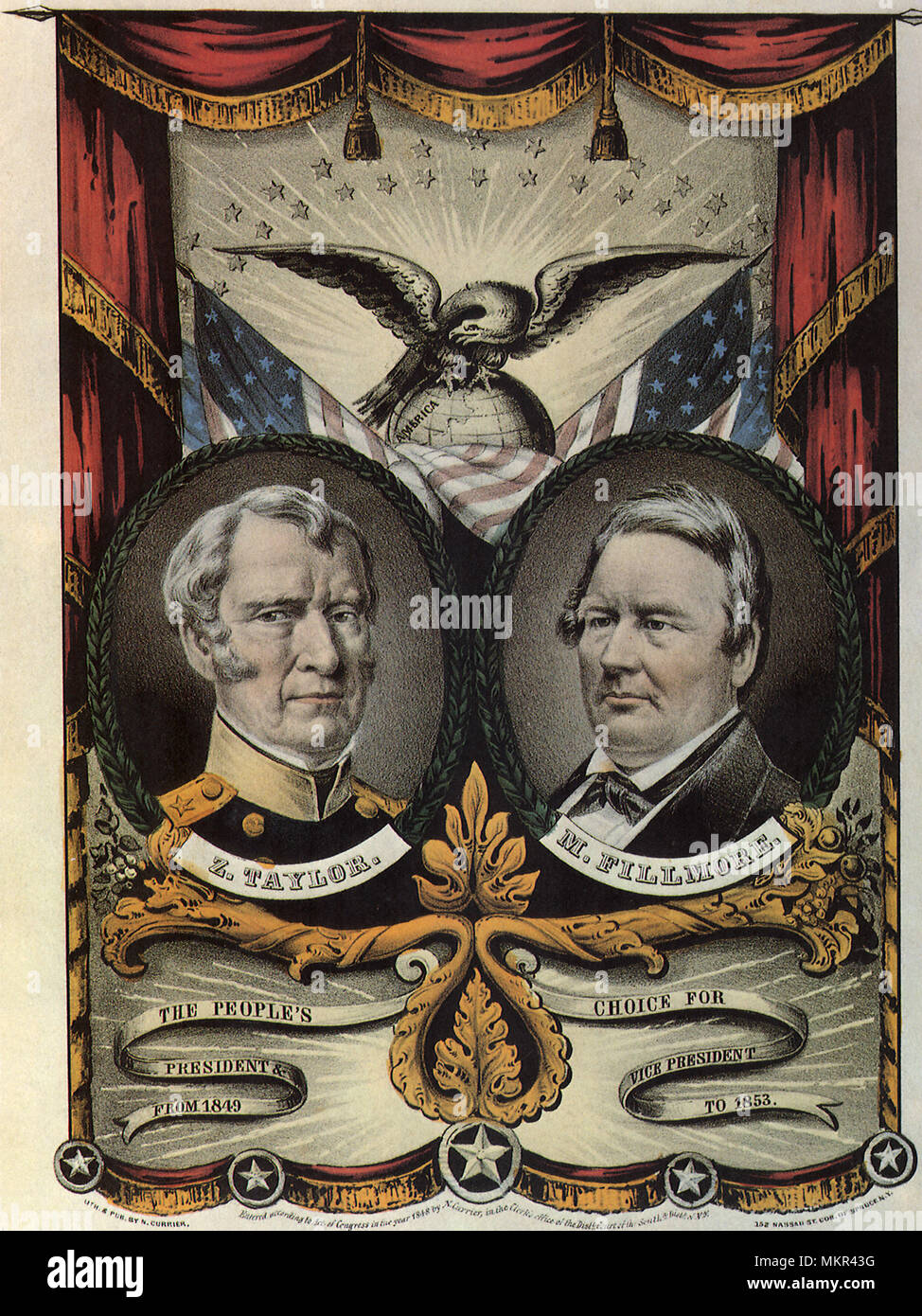 Grand, National, Whig Banner 1848 Stock Photo