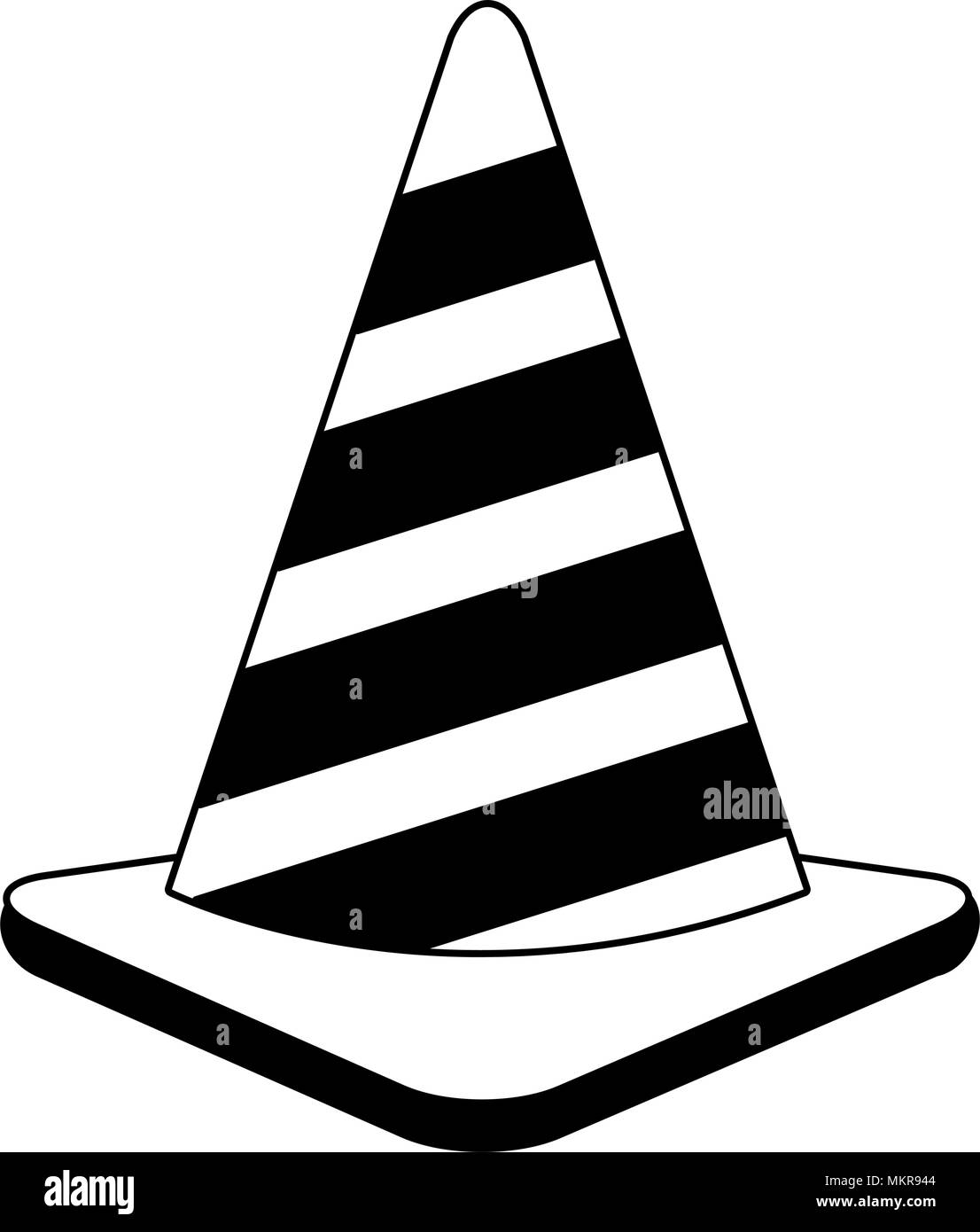 Construction traffic cone on black and white Stock Vector Image & Art ...