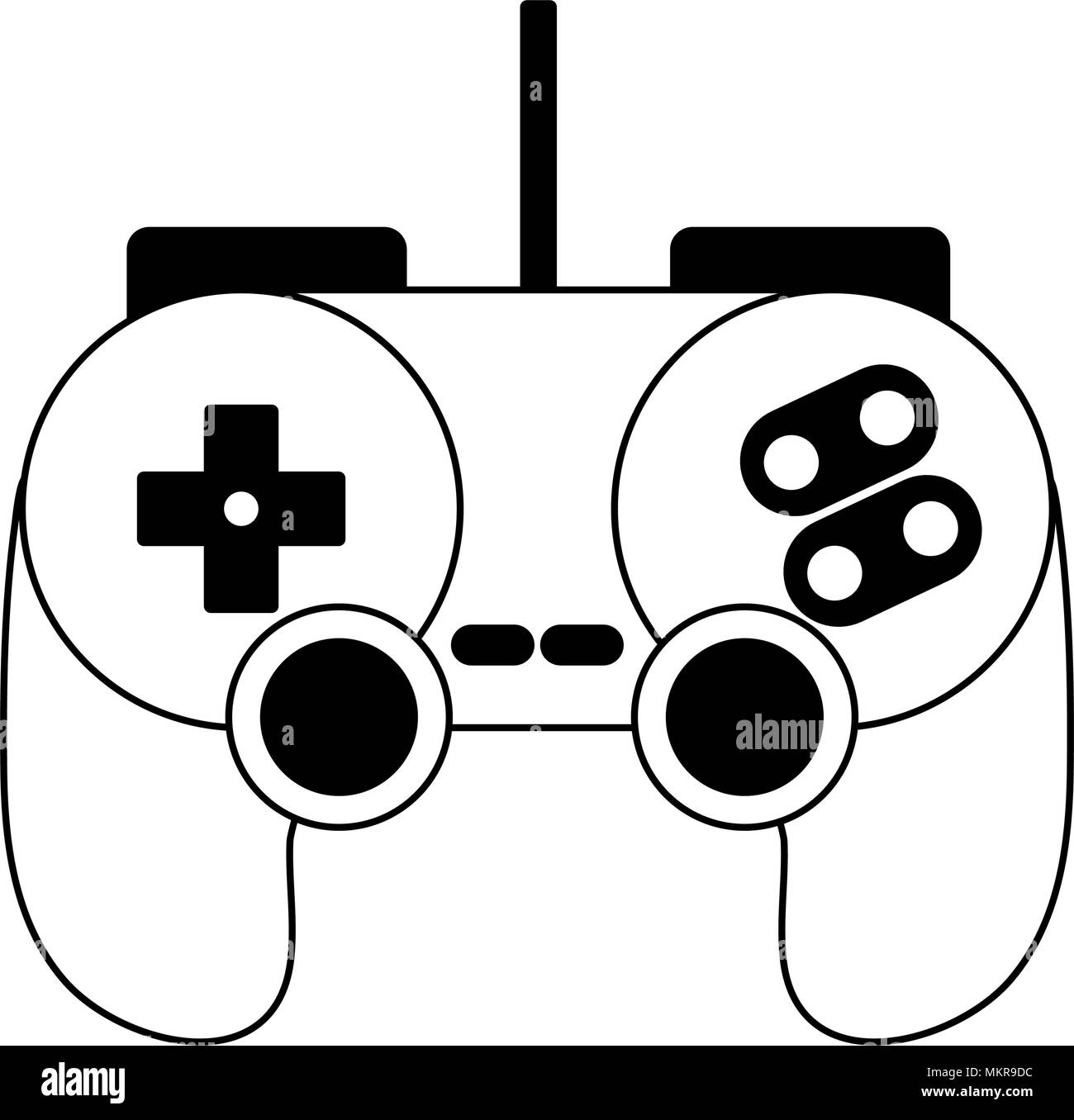 Console gamepad technology on black and white Stock Vector Image & Art ...