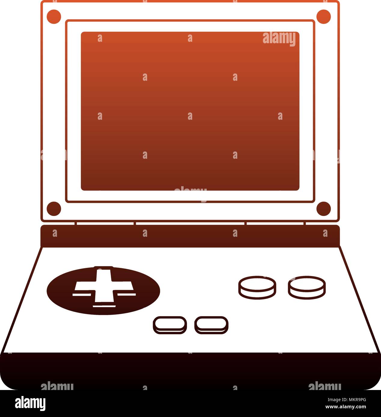 Portable videogame console technology orange lines Stock Vector Image ...