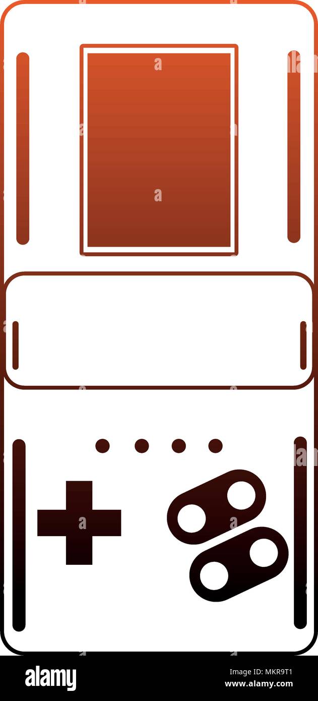 Portable videogame console technology orange lines Stock Vector Image ...
