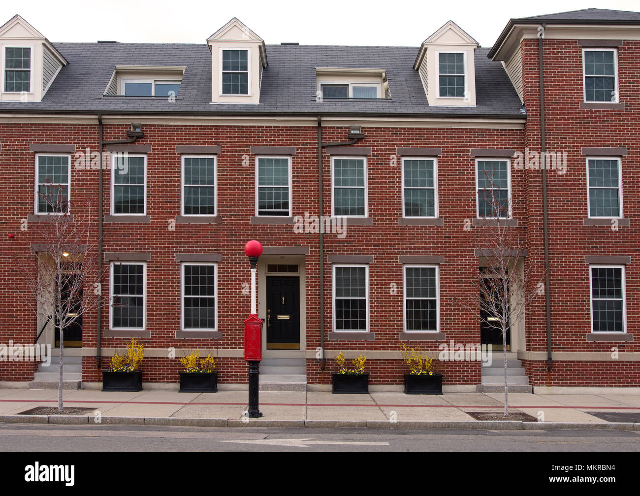 Modern housing in the Charlestown section of Boston, Massachusetts, USA Stock Photo