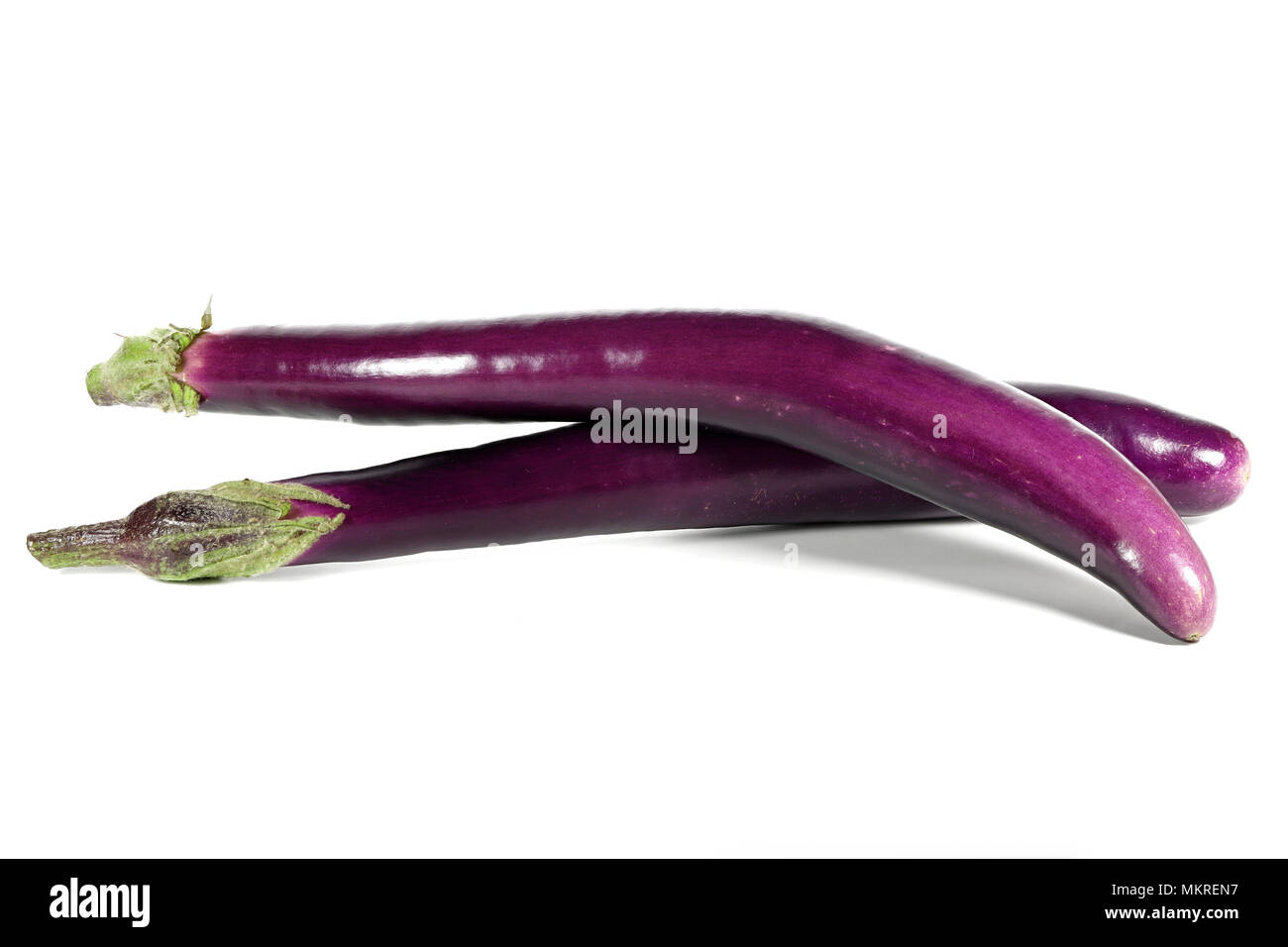 Japanese aubergines isolated on white background Stock Photo Alamy