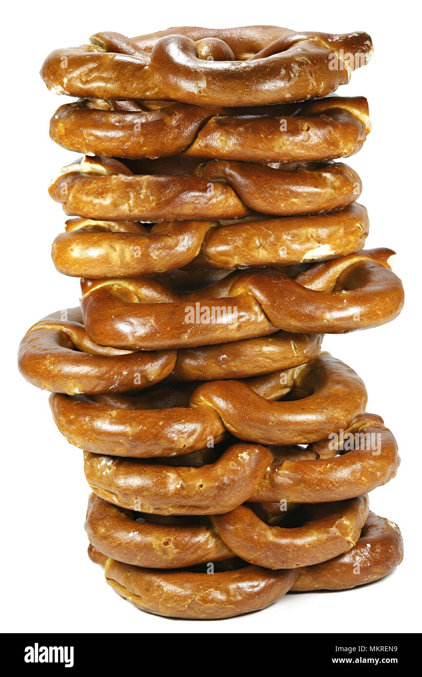 pretzels isolated on white background Stock Photo