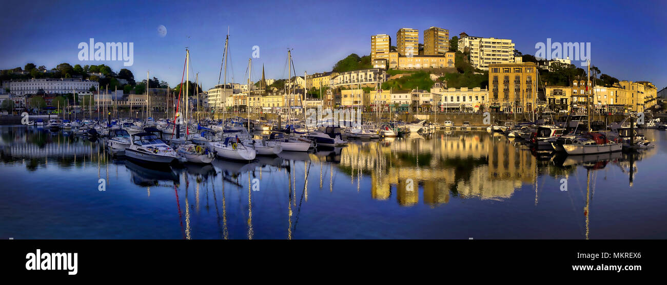 GB - DEVON: Panoramic view of Torquay harbour and the town  (HDR Image) Stock Photo