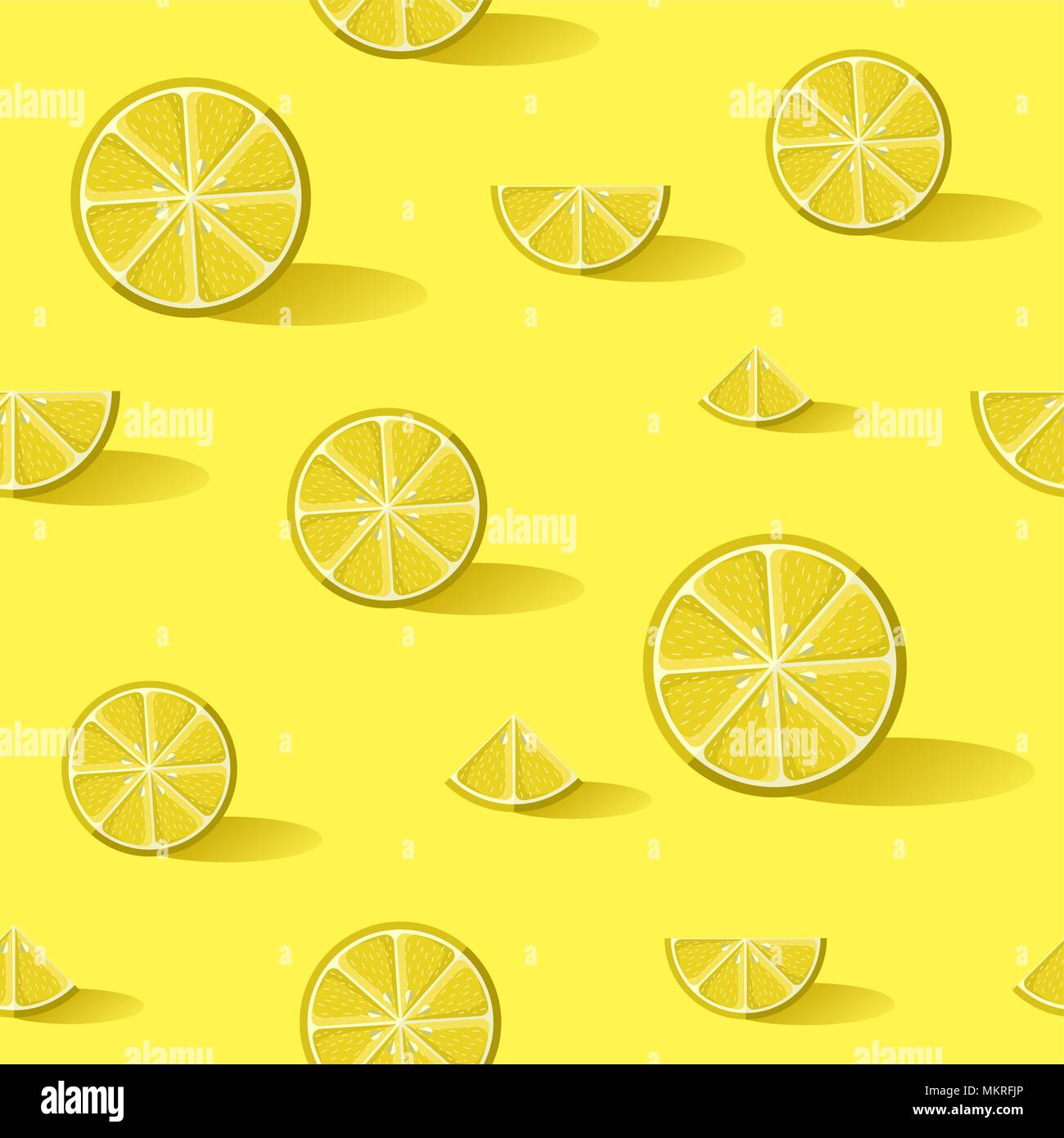 Seamless pattern of lemon fruit. Summer season food background. EPS10 ...