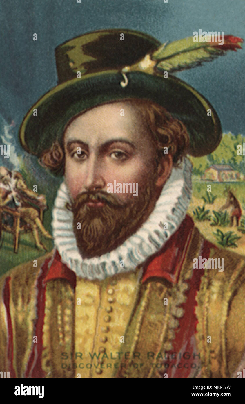 Sir Walter Raleigh Discoverer of Tobacco Stock Photo