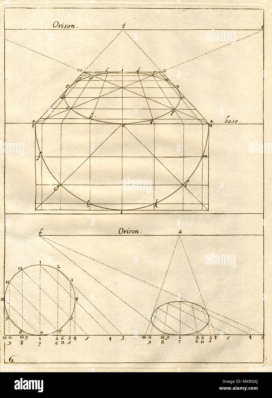 Drawing perspective with a cone on a tube structure Stock Photo Alamy