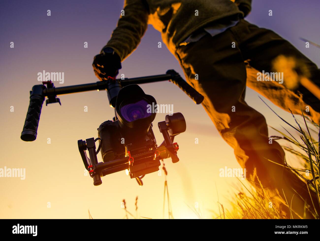 Digital Video Camera Gimbal Stabilization. DSLR Videography Equipment