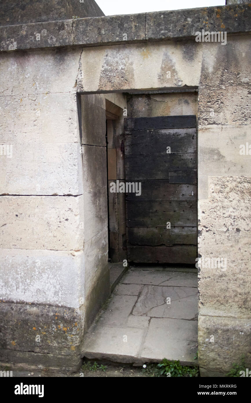 The old lockup village jail cell from the 18th century called a blind