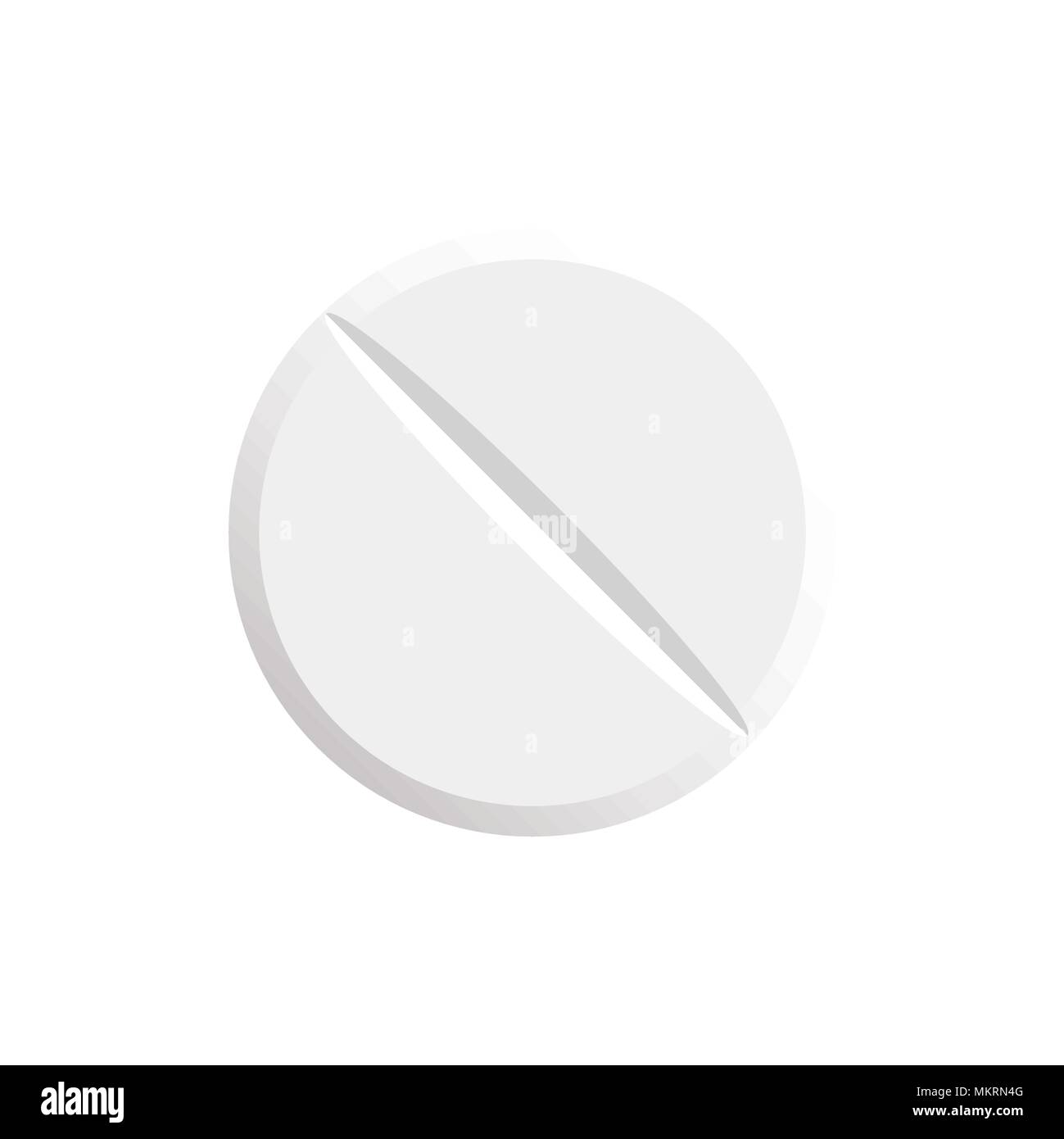 aspirin round pill,tablet isolated on white background Stock Vector